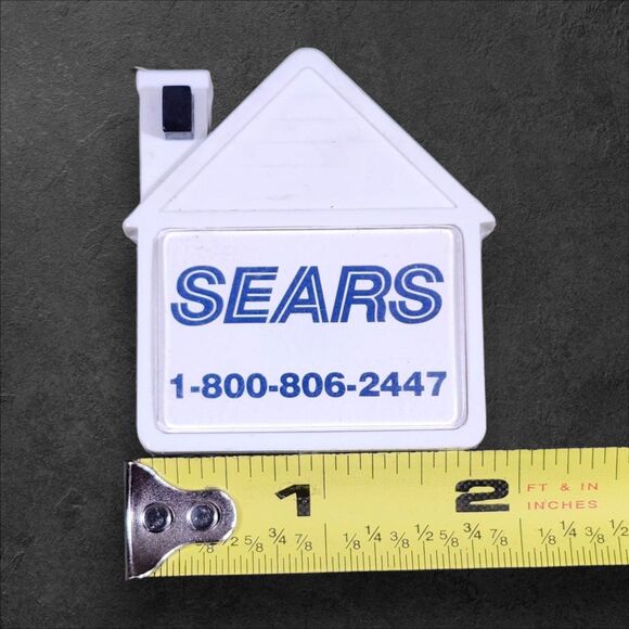 Vintage Sears House Shaped Tape Measure Retractable Unique Gift for Handyman - Picture 7 of 7